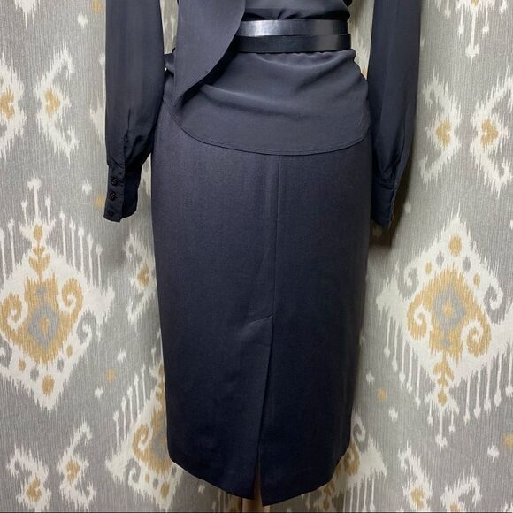 Ralph Lauren Black Wool Hi-Waist Pencil Skirt - Picture 13 of 16